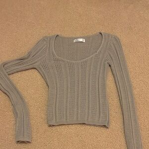 green Cable Knit Women's Sweater